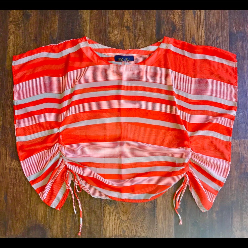Blue Rain Orange Striped Top